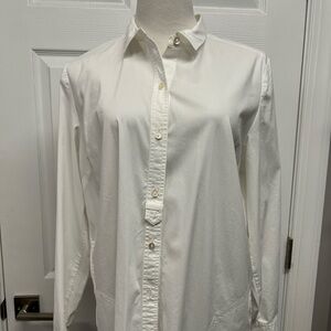 J.Jill white shirt collection, large, long sleeve with tabs button front